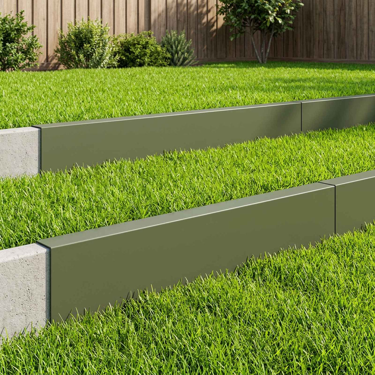 Garden Cover Profile 10 pcs 100 x 5 x 15 cm Steel Olive Green