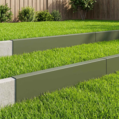 Garden Cover Profile 10 pcs 100 x 5 x 15 cm Steel Olive Green