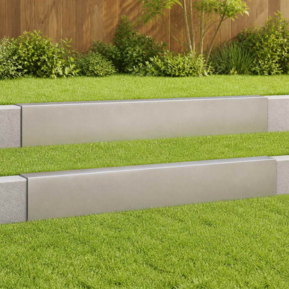 Garden Cover Profile 2 pcs 100 x 5 x 15 cm Stainless Steel