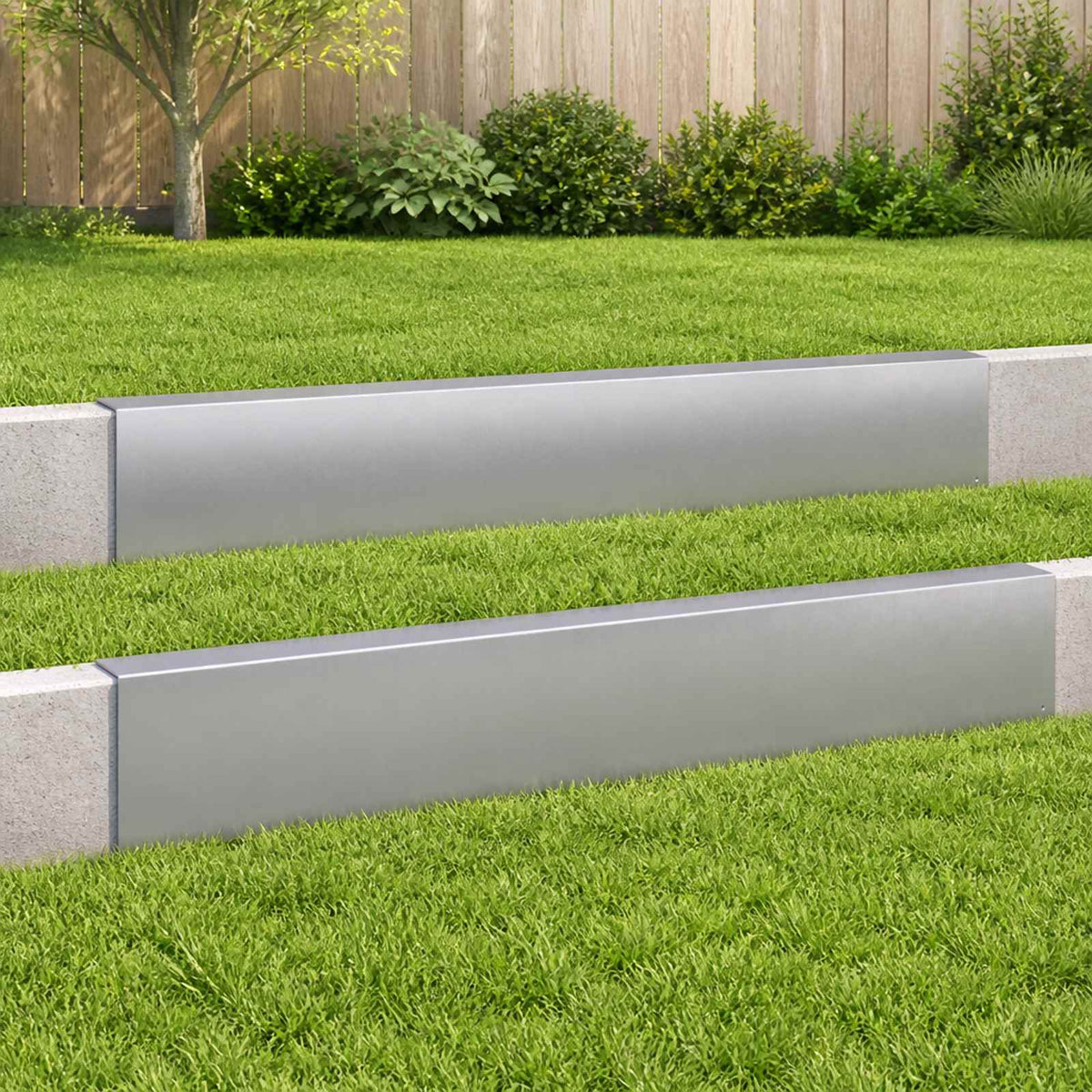 Garden Cover Profile 2 pcs 100 x 5 x 15 cm Galvanised Steel