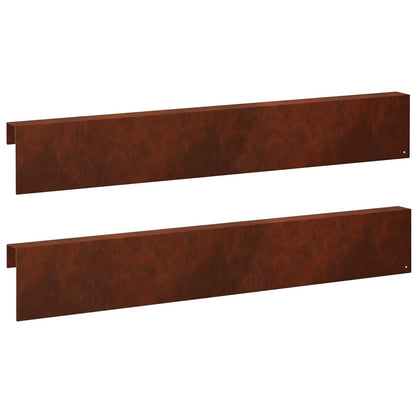 Garden Cover Profile 2 pcs 100 x 5 x 15 cm Weathering Steel