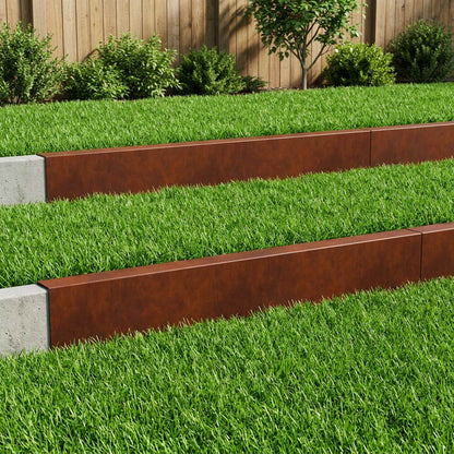 Garden Cover Profile 10 pcs 100 x 5 x 15 cm Weathering Steel