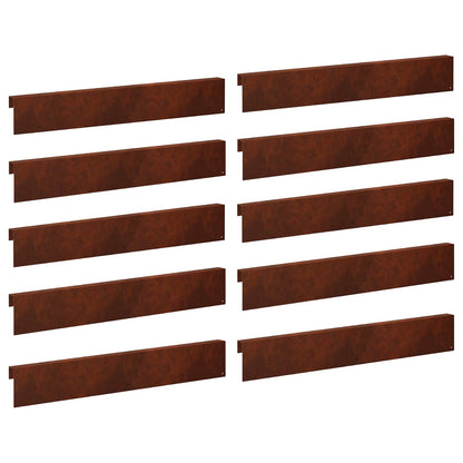 Garden Cover Profile 10 pcs 100 x 5 x 15 cm Weathering Steel