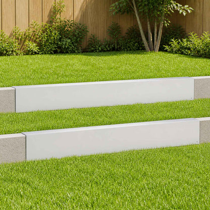 Garden Cover Profile 2 pcs 100 x 6 x 15 cm Steel White