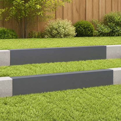 Garden Cover Profile 2 pcs 100 x 6 x 15 cm Steel Anthracite