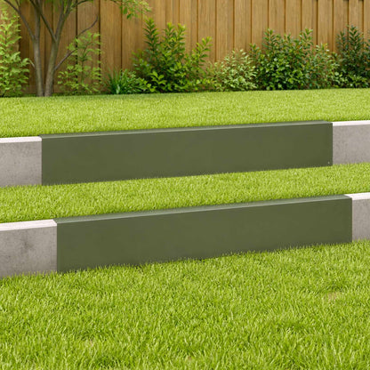 Garden Cover Profile 2 pcs 100 x 6 x 15 cm Steel Olive Green