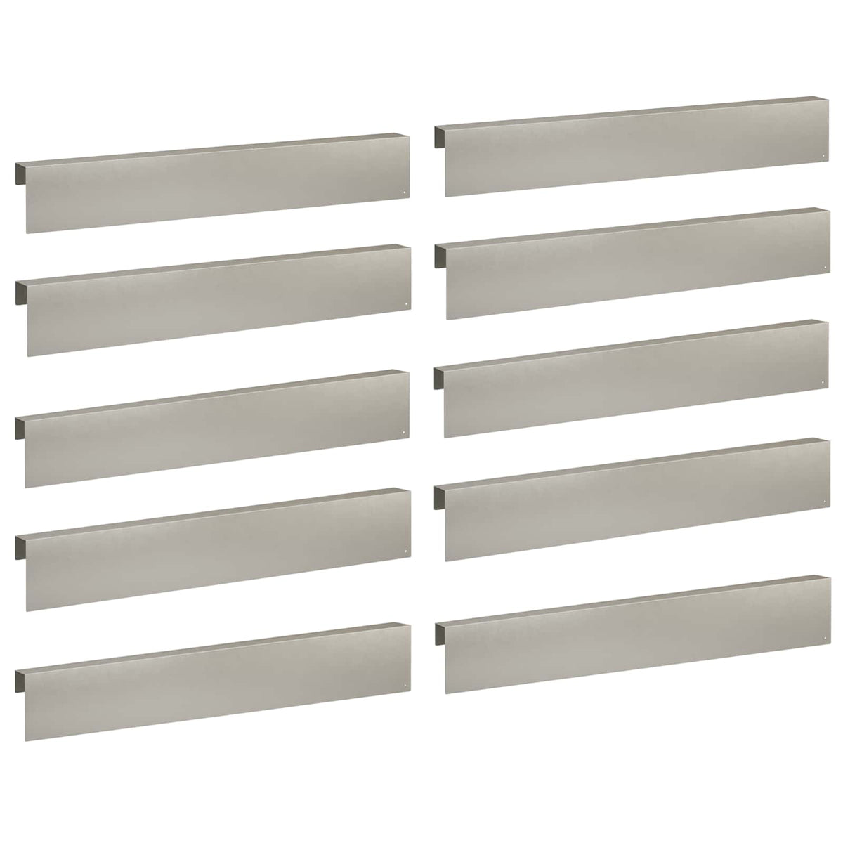 Garden Cover Profile 10 pcs 100 x 6 x 15 cm Stainless Steel