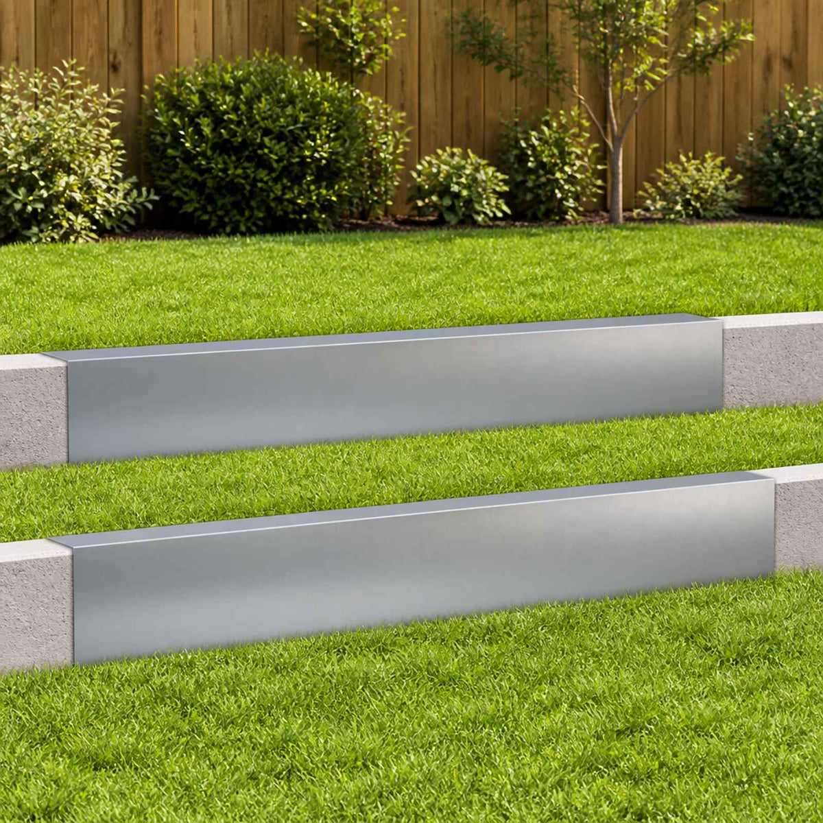 Garden Cover Profile 2 pcs 100 x 6 x 15 cm Galvanised Steel