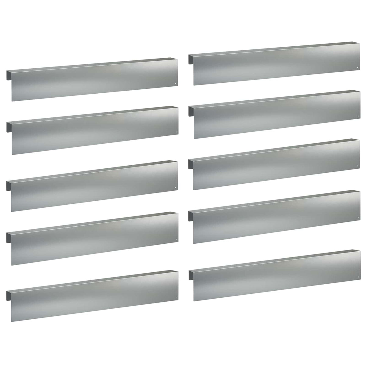 Garden Cover Profile 10 pcs 100 x 6 x 15 cm Galvanised Steel