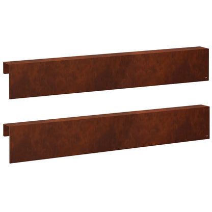 Garden Cover Profile 2 pcs 100 x 6 x 15 cm Weathering Steel