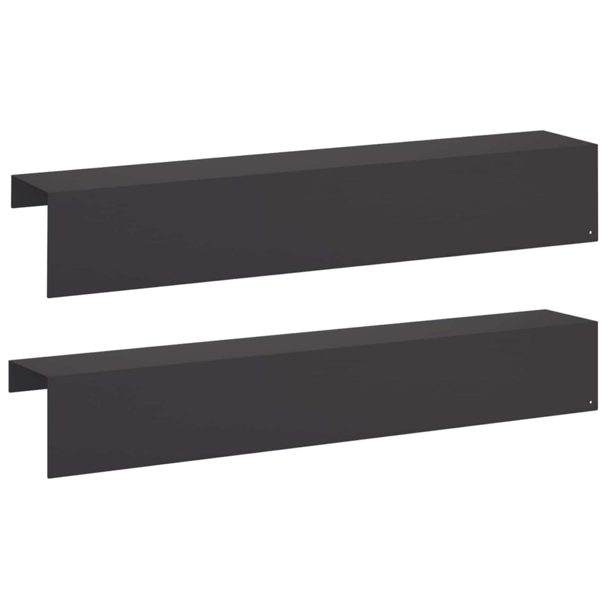Garden Cover Profile 2 pcs 100 x 15 x 15 cm Steel Black