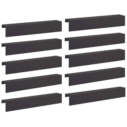 Garden Cover Profile 10 pcs 100 x 15 x 15 cm Steel Black