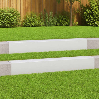 Garden Cover Profile 2 pcs 100 x 15 x 15 cm Steel White