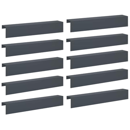 Garden Cover Profile 10 pcs 100 x 15 x 15 cm Steel Anthracite