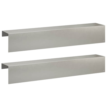 Garden Cover Profile 2 pcs 100 x 15 x 15 cm Stainless Steel
