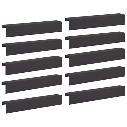 Garden Cover Profile 10 pcs 100 x 20 x 15 cm Steel Black