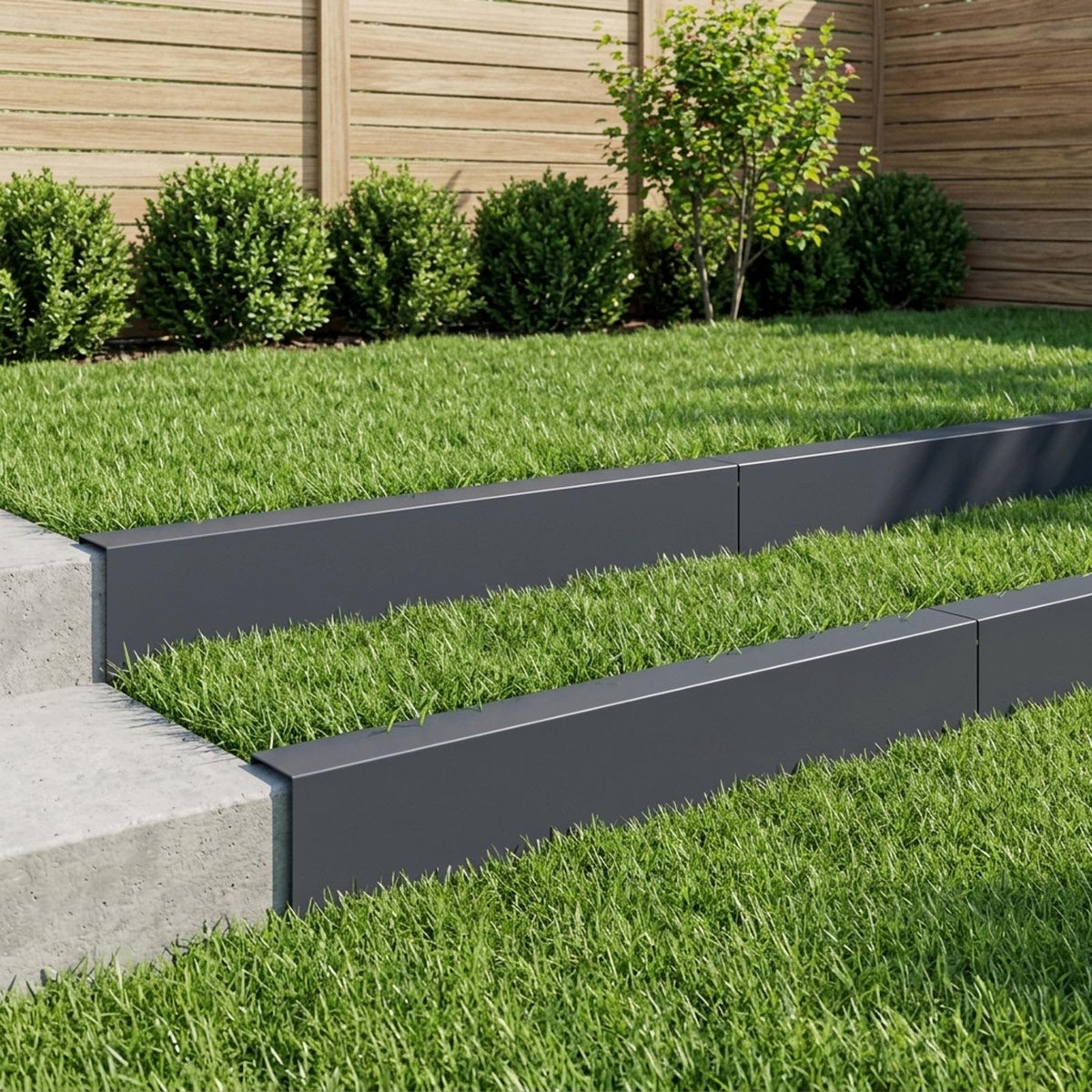 Garden Cover Profile 10 pcs 100 x 20 x 15 cm Steel Anthracite