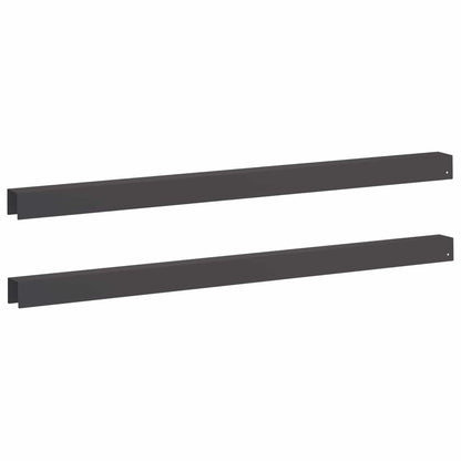 Garden Cover Profile 2 pcs 100 x 5 x 5 cm Steel Black
