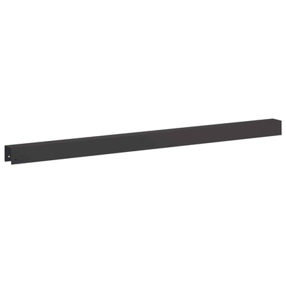 Garden Cover Profile 2 pcs 100 x 5 x 5 cm Steel Black