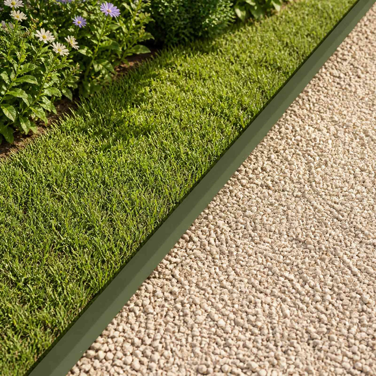 Garden Cover Profile 2 pcs 100 x 5 x 5 cm Steel Olive Green