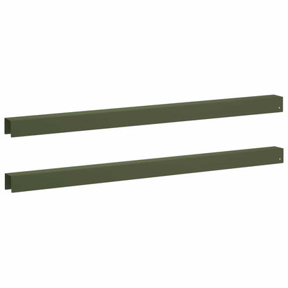 Garden Cover Profile 2 pcs 100 x 5 x 5 cm Steel Olive Green