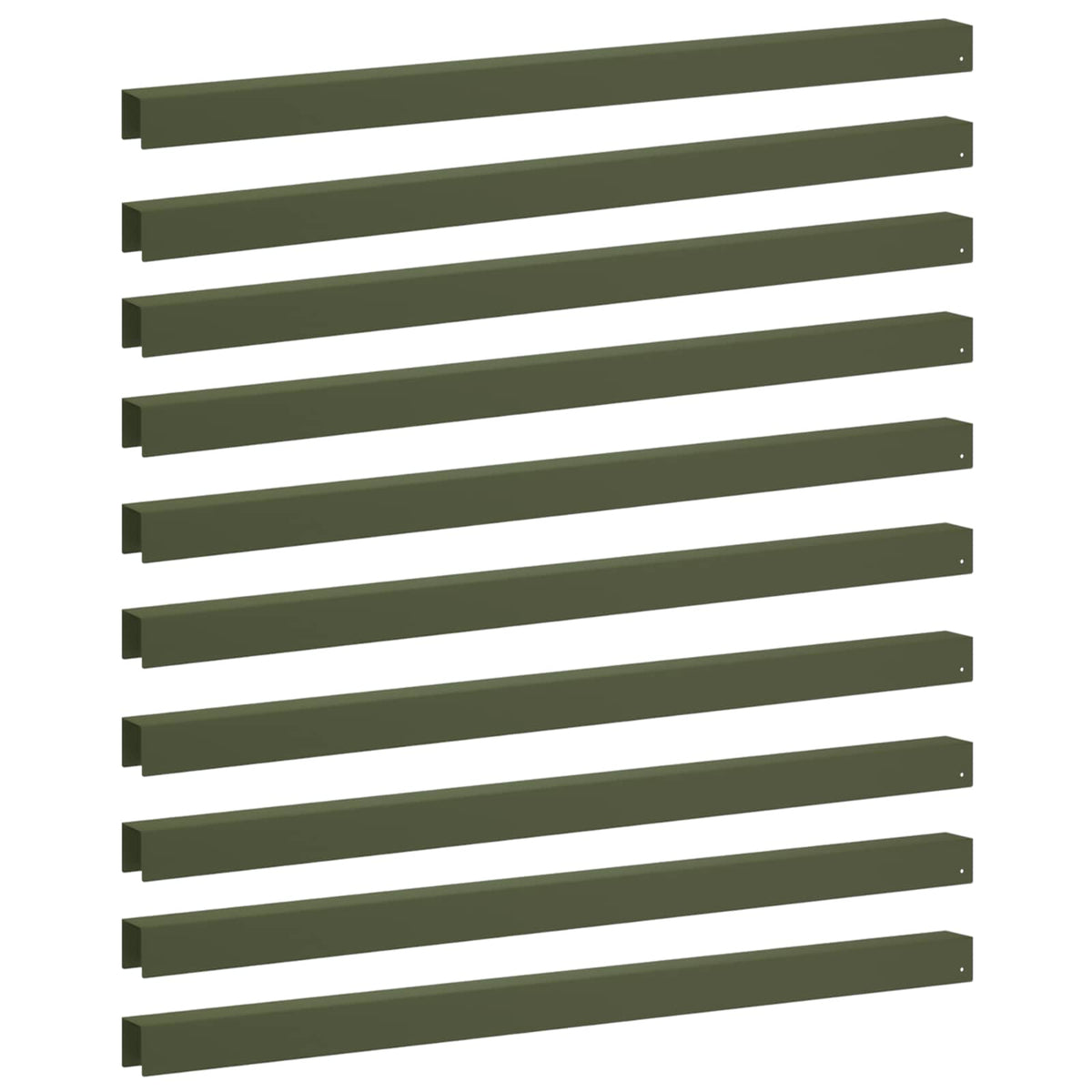 Garden Cover Profile 10 pcs 100 x 5 x 5 cm Steel Olive Green