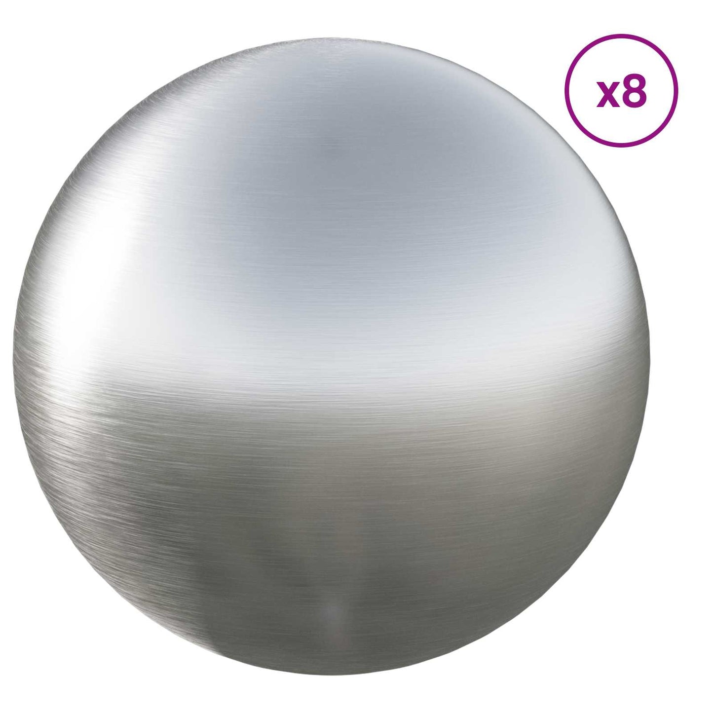 Brushed Ball 8 pcs Ø 5 cm Silver Stainless Steel 201