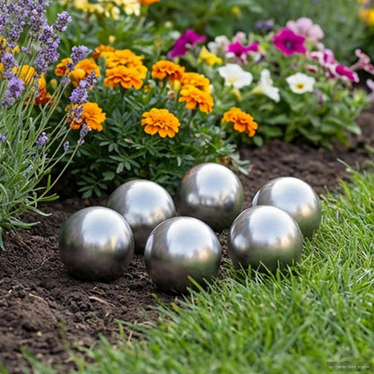 Brushed Ball 6 pcs Ø 7.5 cm Silver Stainless Steel 201