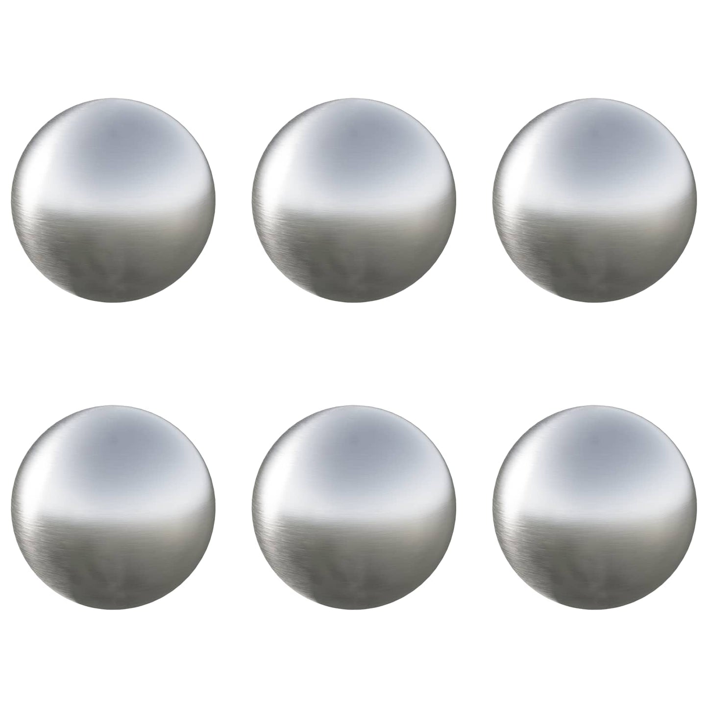 Brushed Ball 6 pcs Ø 7.5 cm Silver Stainless Steel 201