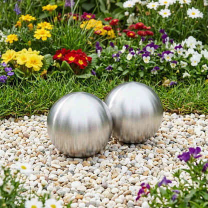 Brushed Ball 2 pcs Ø 15 cm Silver Stainless Steel 201