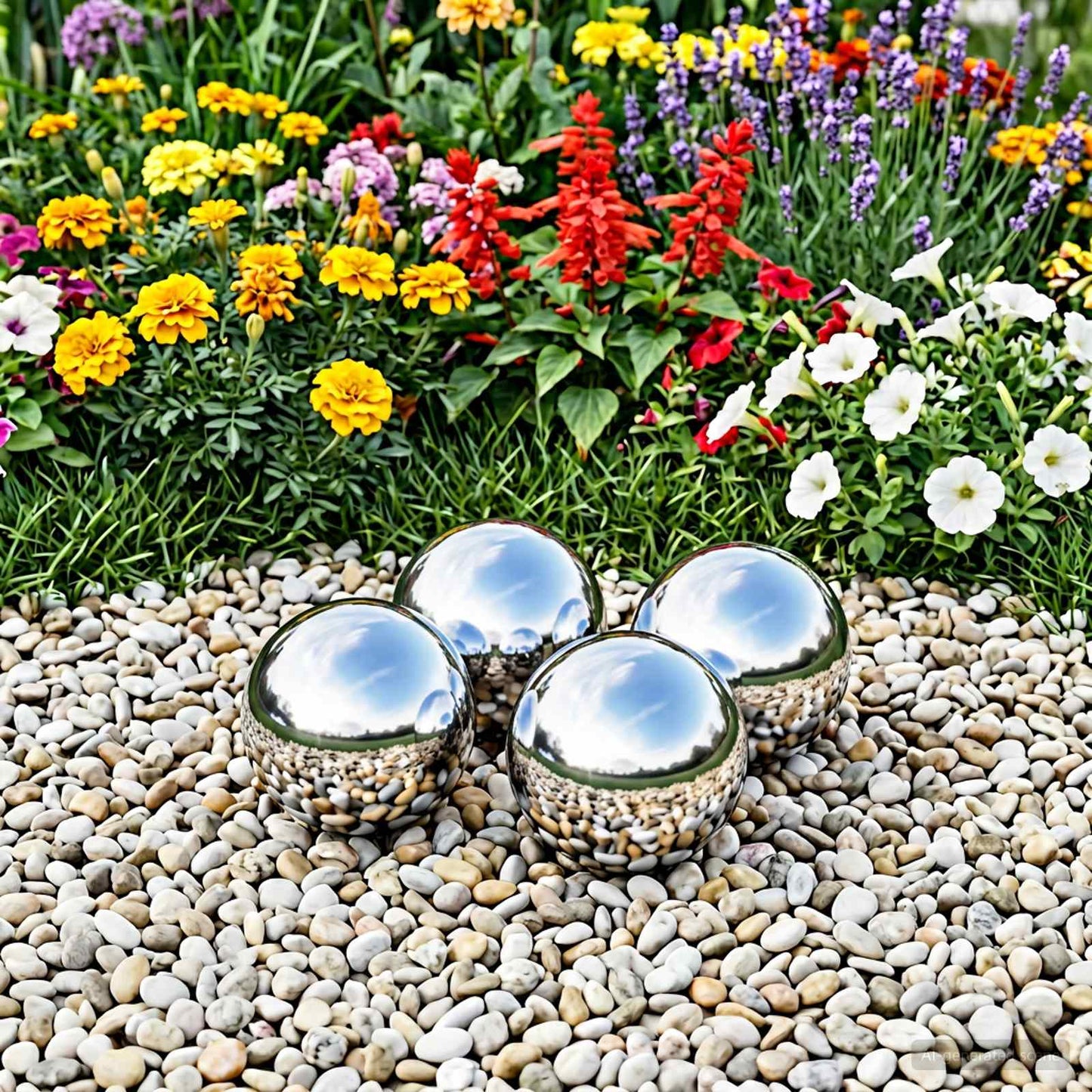 Mirror Ball 4 pcs Ø 10.5 cm Silver Stainless Steel 201