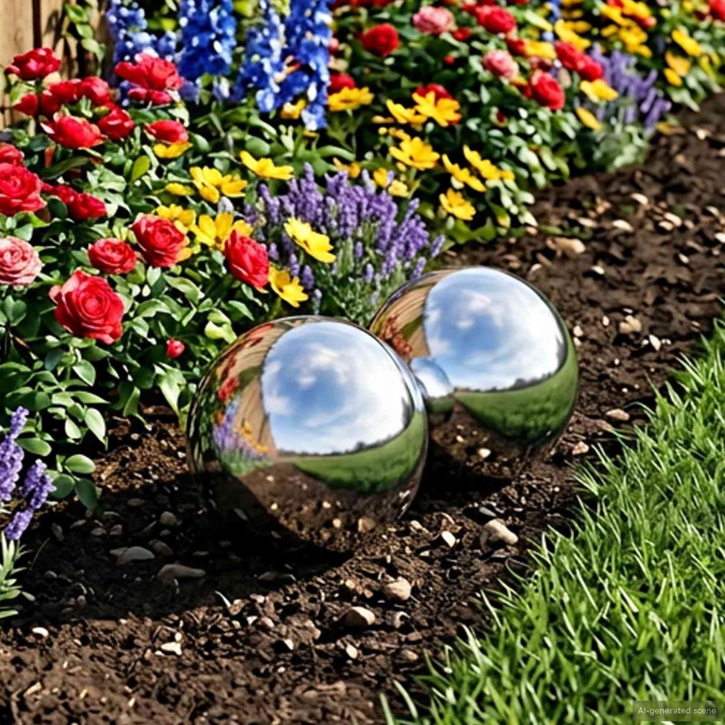 Mirror Ball 2 pcs Ø 15 cm Silver Stainless Steel 201