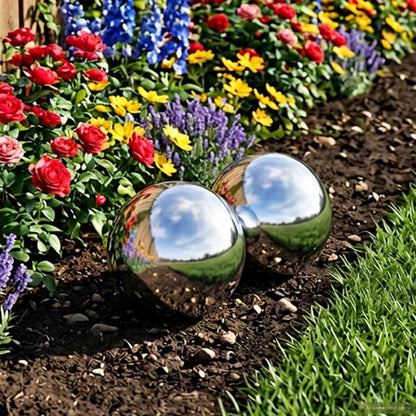 Mirror Ball 2 pcs Ø 15 cm Silver Stainless Steel 201