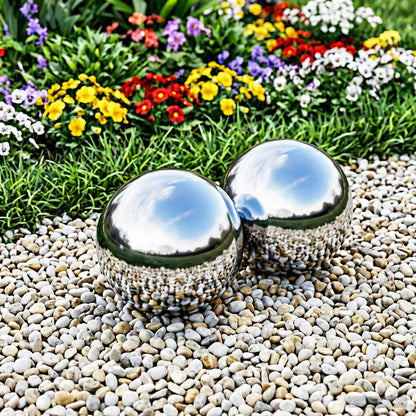 Mirror Ball 2 pcs Ø 15 cm Silver Stainless Steel 201