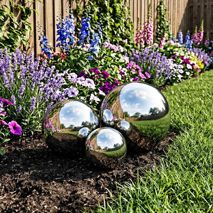 Mirror Ball 3 pcs Ø 20 cm Silver Stainless Steel 201