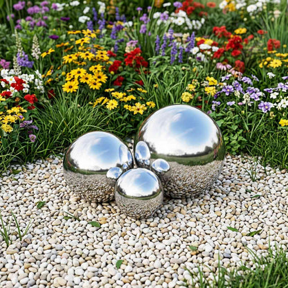 Mirror Ball 3 pcs Ø 20 cm Silver Stainless Steel 201