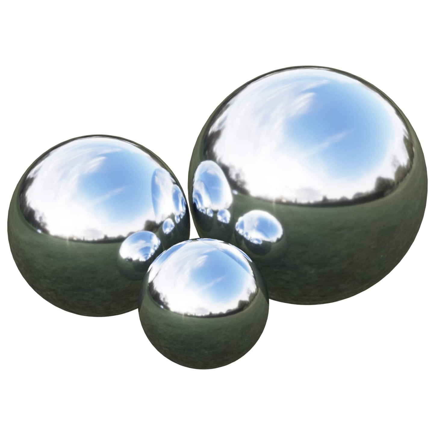 Mirror Ball 3 pcs Ø 20 cm Silver Stainless Steel 201