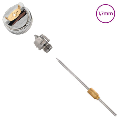 HVLP Spray Gun Nozzle 1.7 mm Nozzle Silver Stainless Steel
