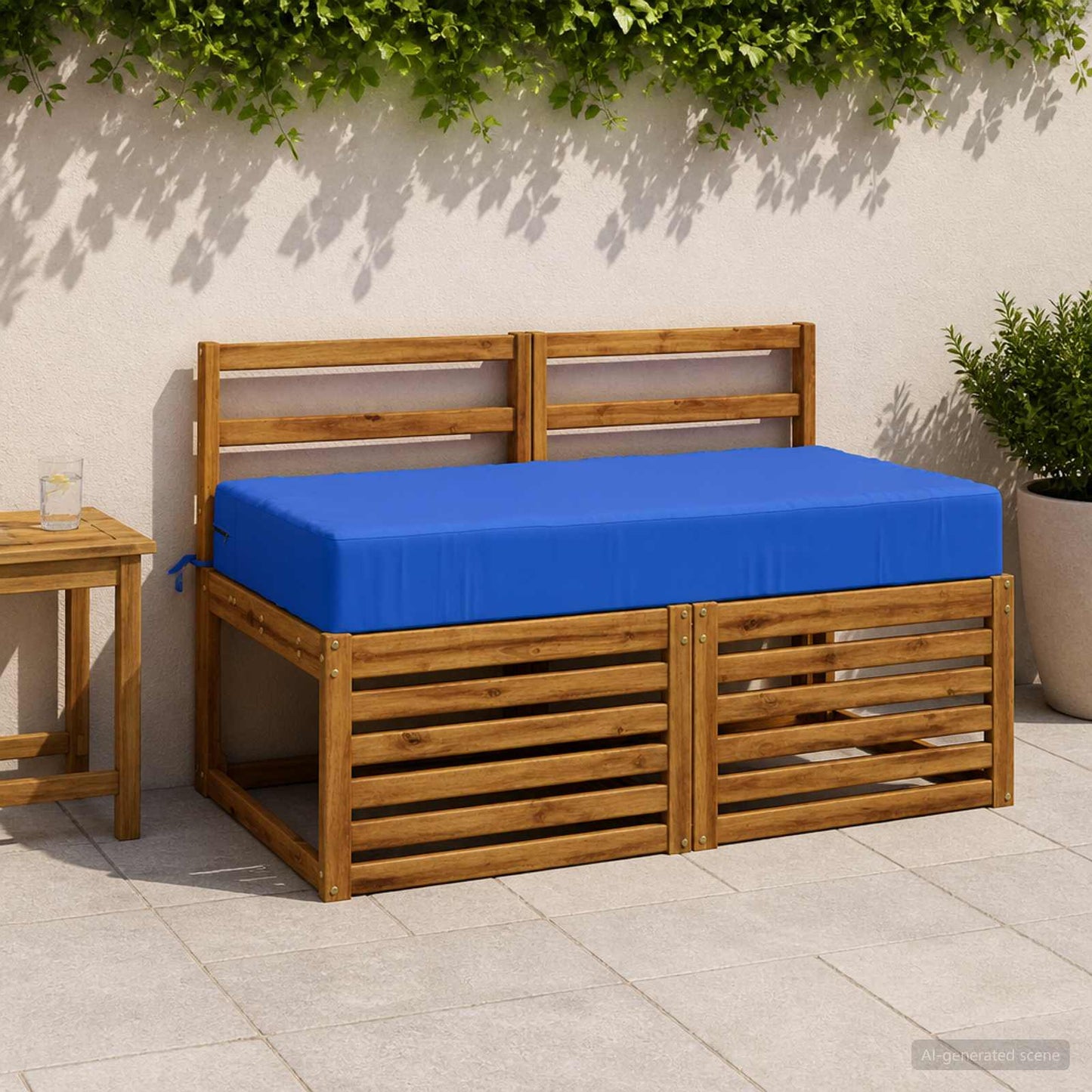 Seat Cushion SOEST 100% Polyester Royal blue 120 x 80 x 15 cm
