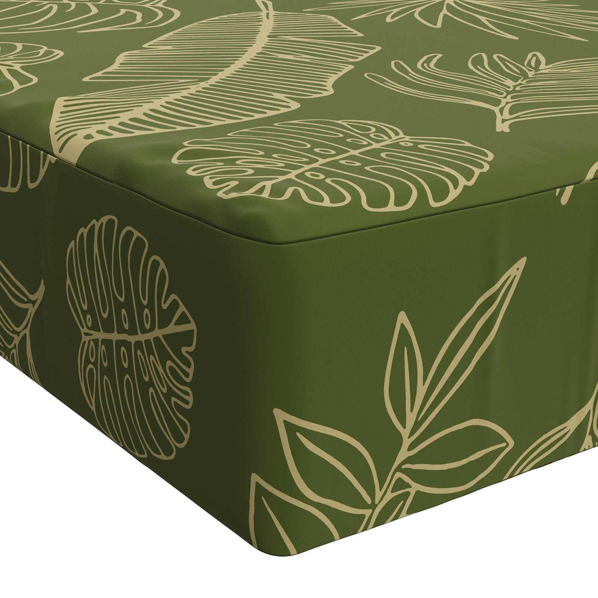 Seat Cushion SOEST 100% Polyester Leaf design 120 x 80 x 15 cm