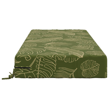 Seat Cushion SOEST 100% Polyester Leaf design 120 x 80 x 15 cm