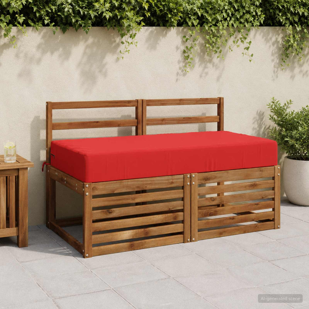 Seat Cushion SOEST 100% Polyester Red 120 x 60 x 15 cm