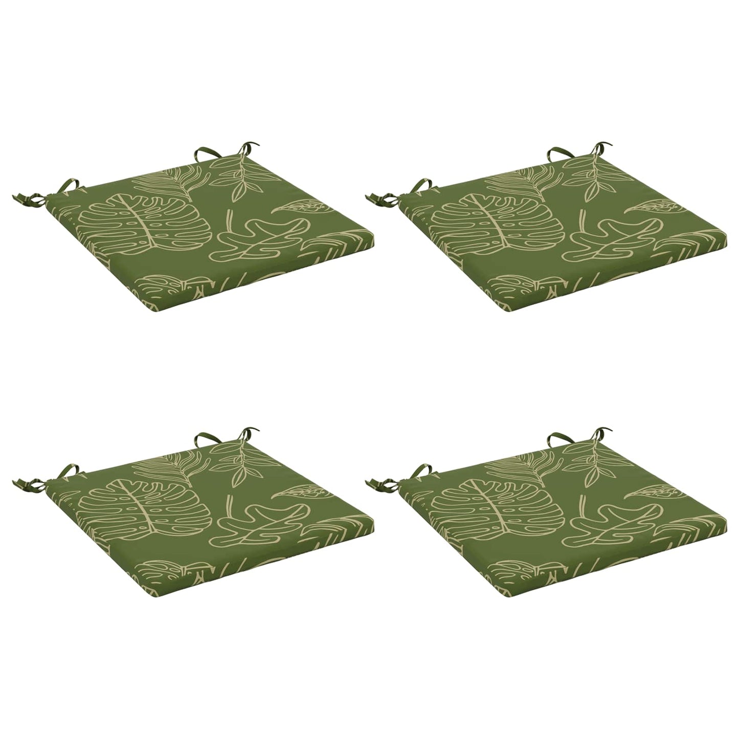 4-Piece Seat Cushions SOEST 4 pcs 100% Polyester Leaf Design