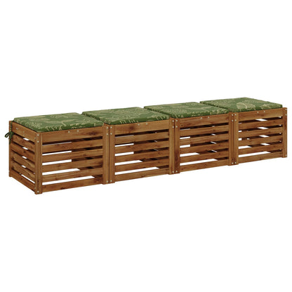 4-Piece Seat Cushions SOEST 4 pcs 100% Polyester Leaf Design