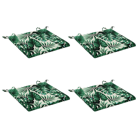 4-Piece Seat Cushions SOEST 4 pcs 100% Polyester Leaf Pattern