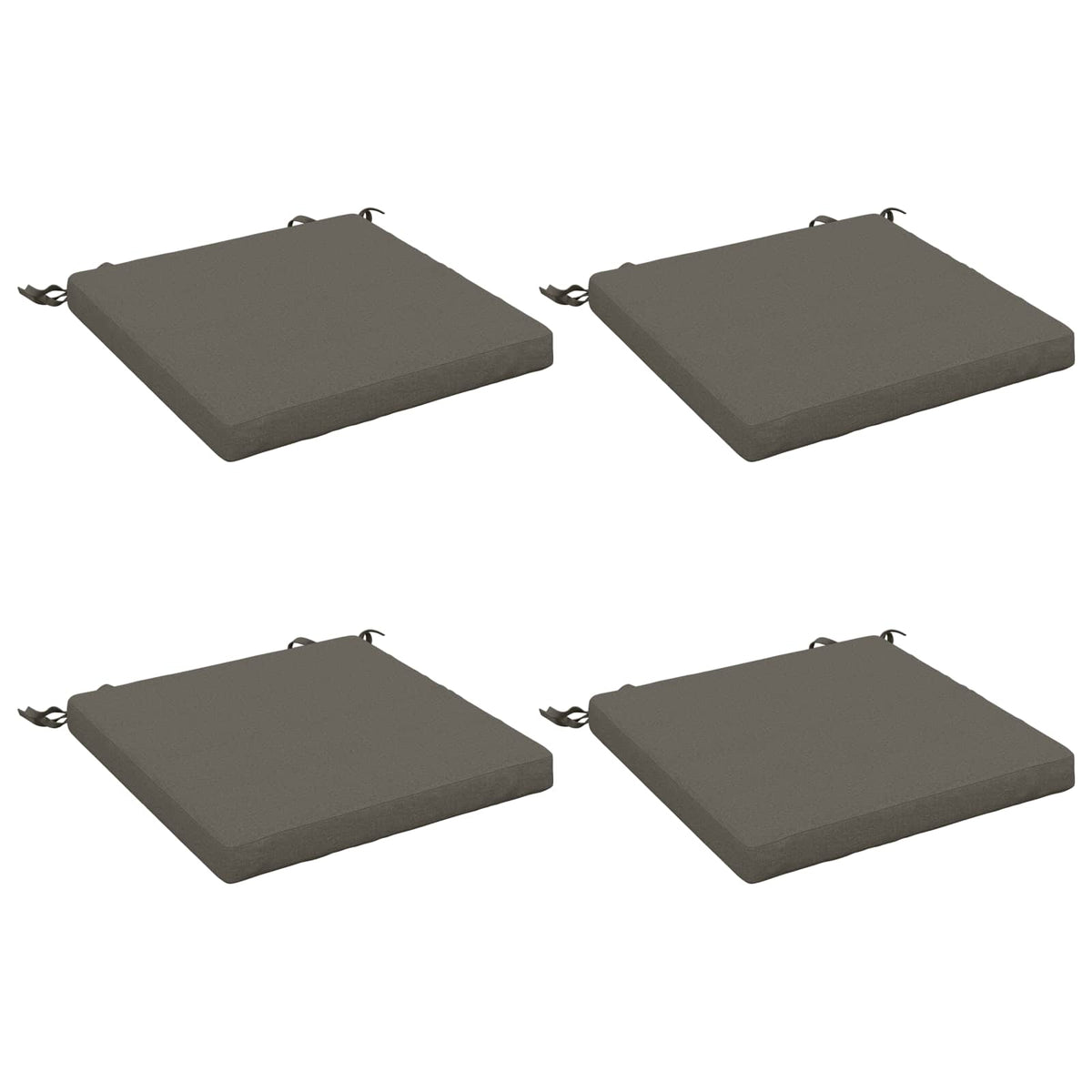 4-Piece Seat Cushions SOEST 4 pcs 100% Polyester Grey