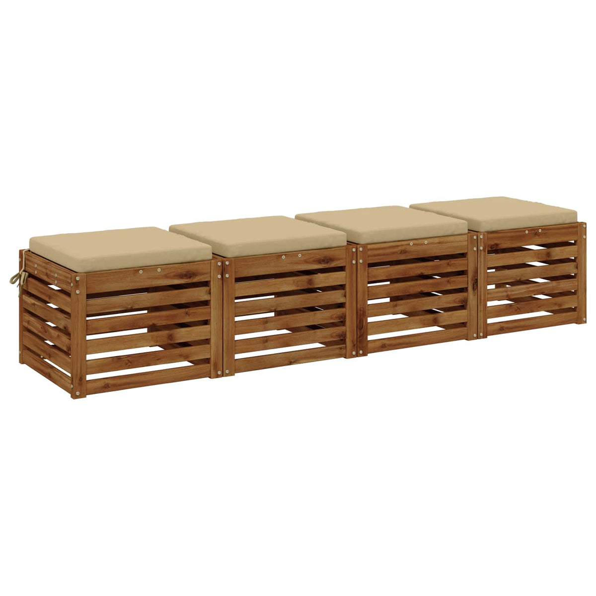 4-Piece Seat Cushions SOEST 4 pcs 100% Polyester Beige