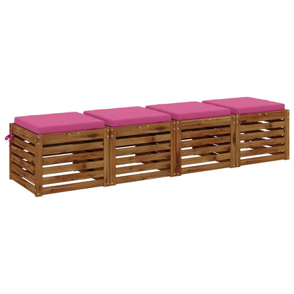 4-Piece Seat Cushions SOEST 4 pcs 100% Polyester Pink