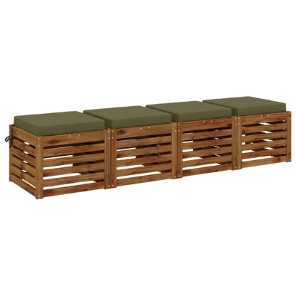 4-Piece Seat Cushions SOEST 4 pcs 100% Polyester Olive Green