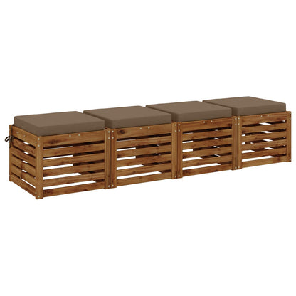 4-Piece Seat Cushions SOEST 4 pcs 100% Polyester Taupe